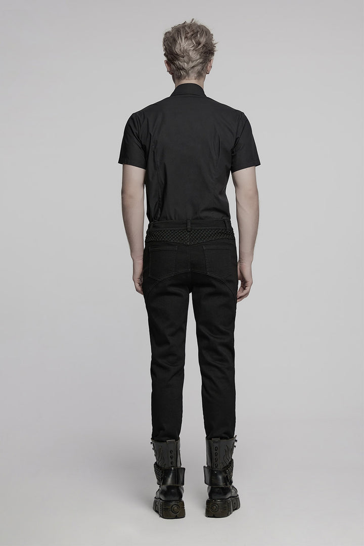 mens gothic post-apocalyptic black pants