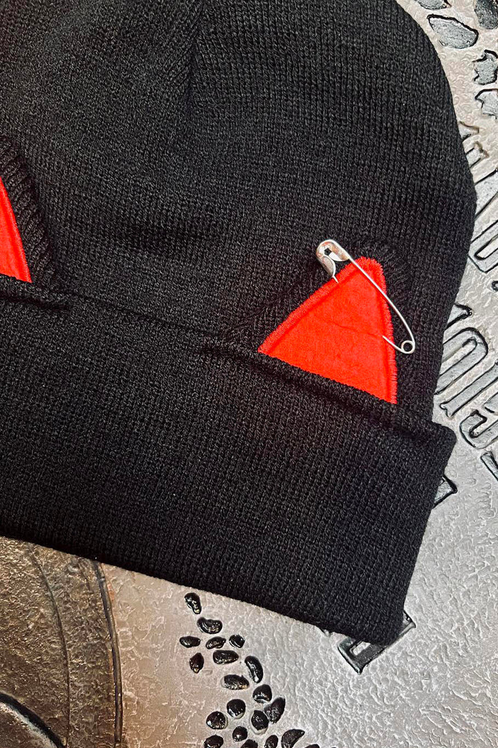 street goth safety pin beanie