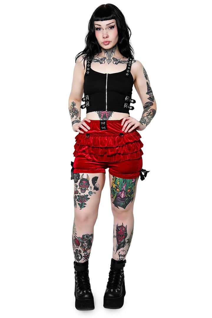 eyelet buckle grunge goth tank top