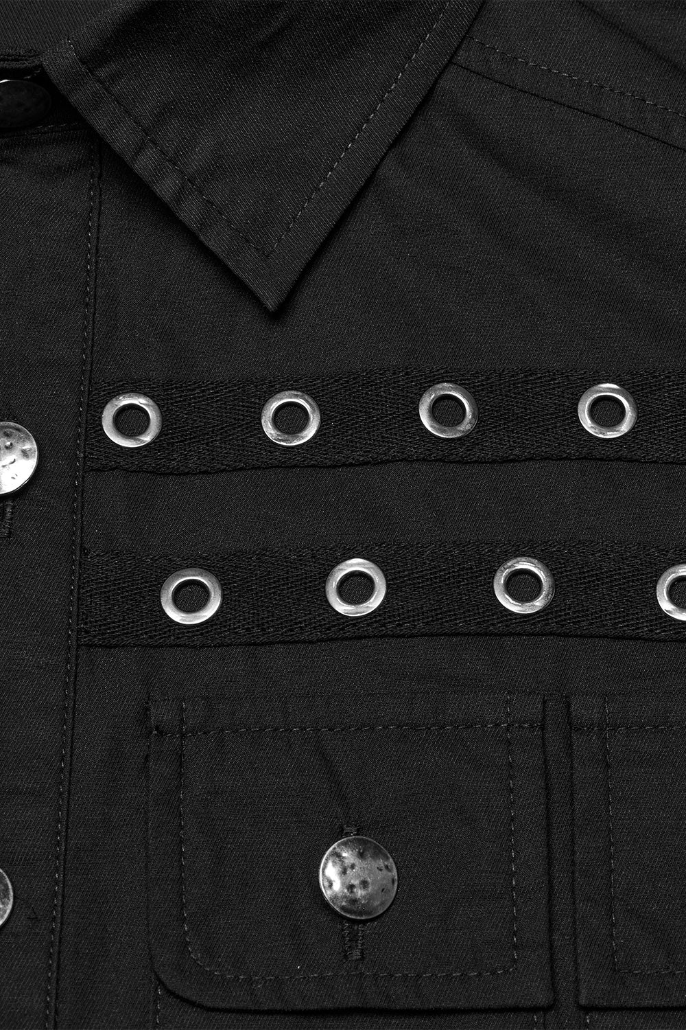 mens emo grommet button up shirt