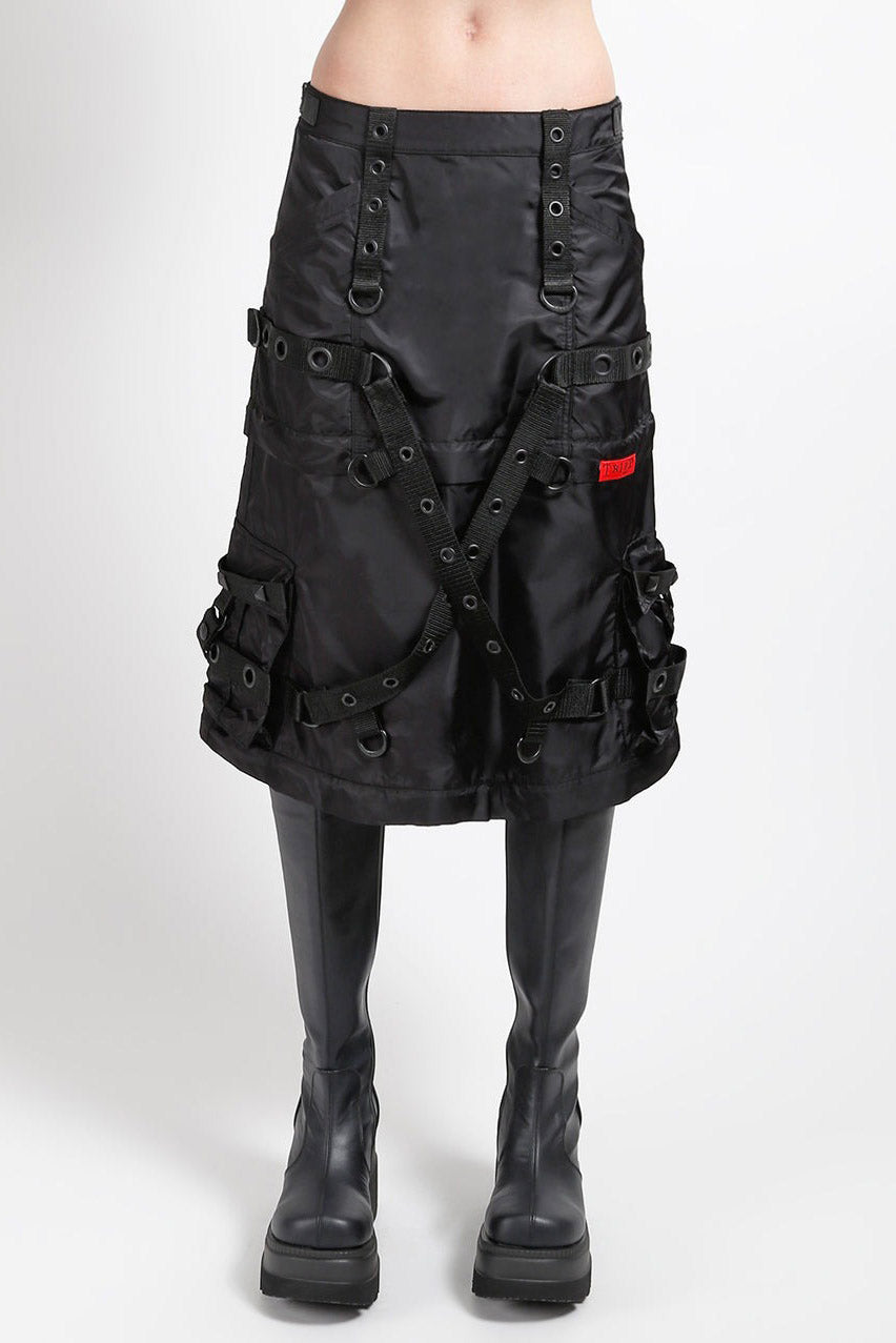 womens midi length grunge goth skirt