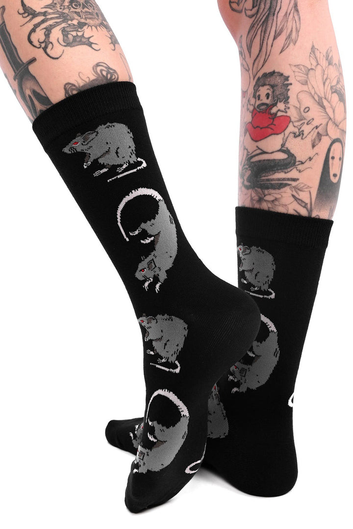 creepy cute halloween rat socks by foxblood