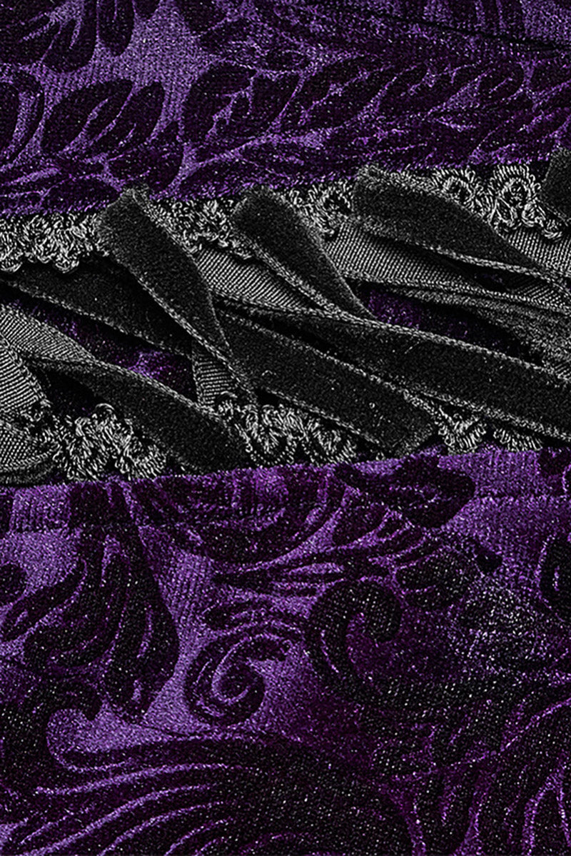 Violette Samt-Schlaghose