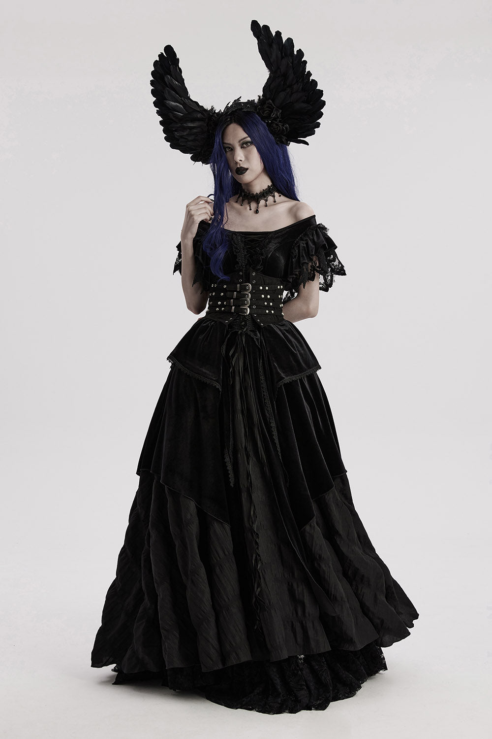 angel black wings headband
