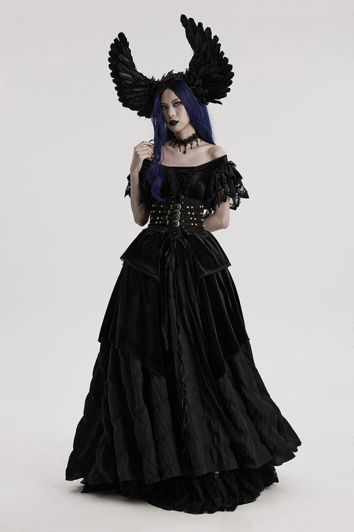 angel black wings headband
