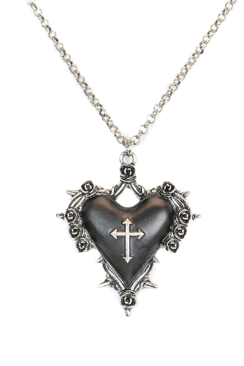 black heart spiked necklace