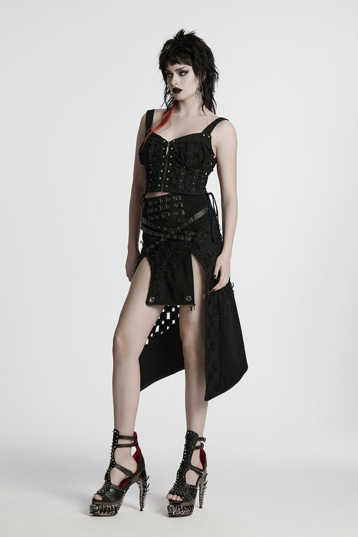 womens mini zip off gothic skirt