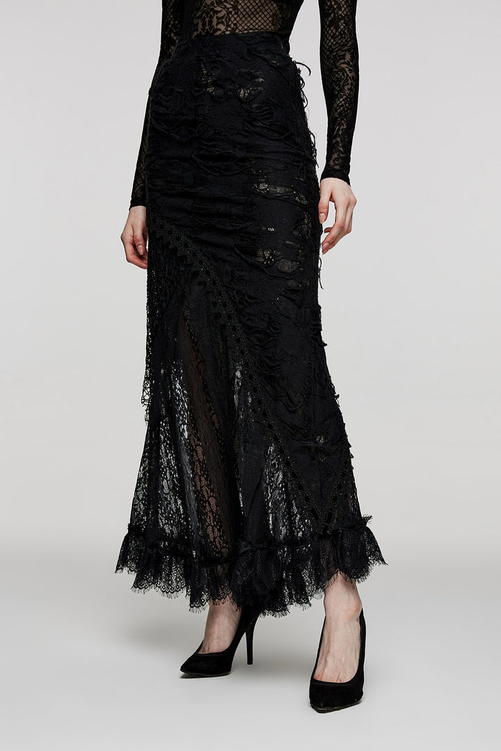 womens high waisted black skirt