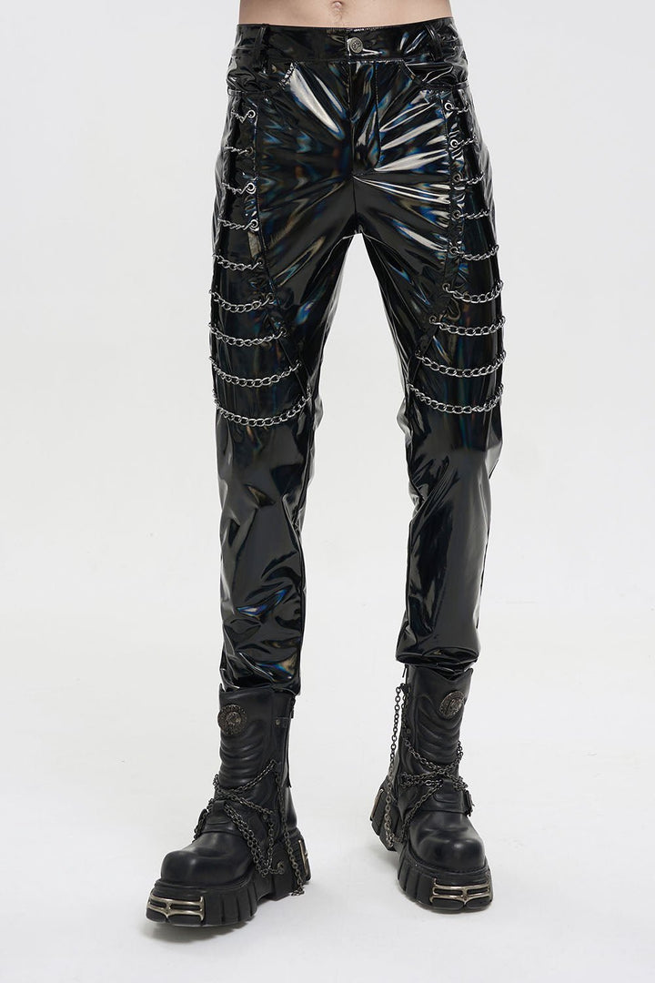 Holographic Hell Leather Pants - mens pants - VampireFreaks - Devil Fashion