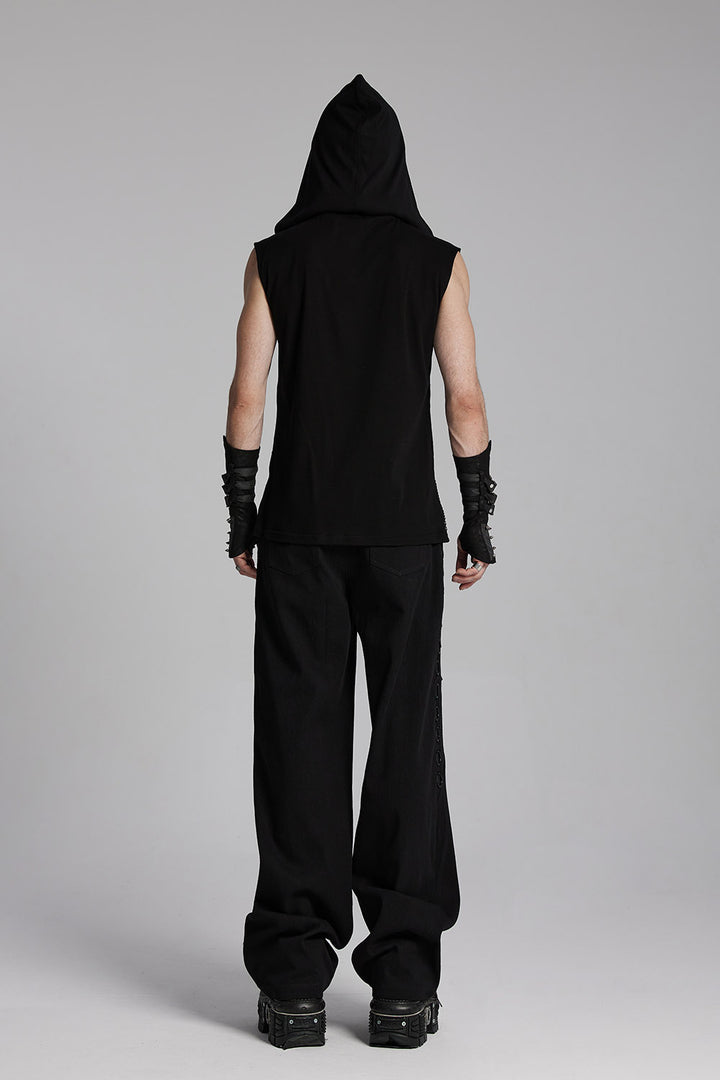 mens vegan leather cyberpunk o-ring top