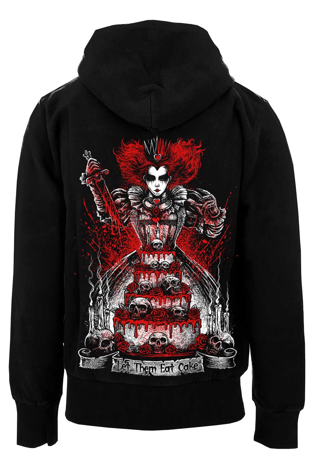emo dark evil queen of hearts alice in wonderland graphic hoodie