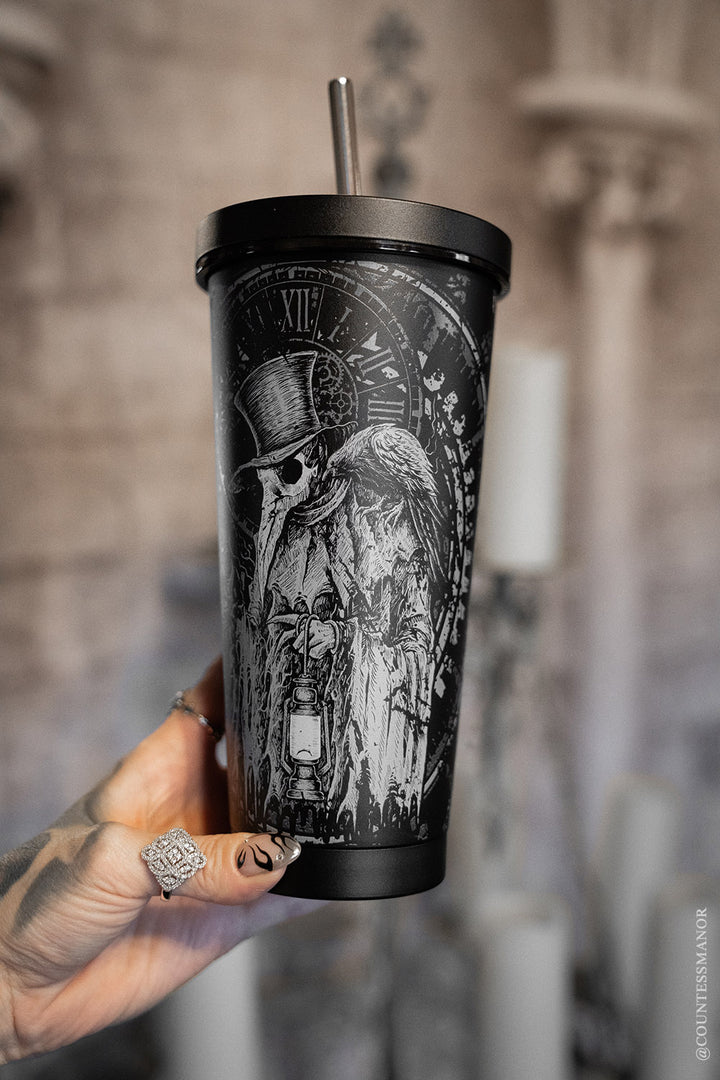 plague doctor travel mug