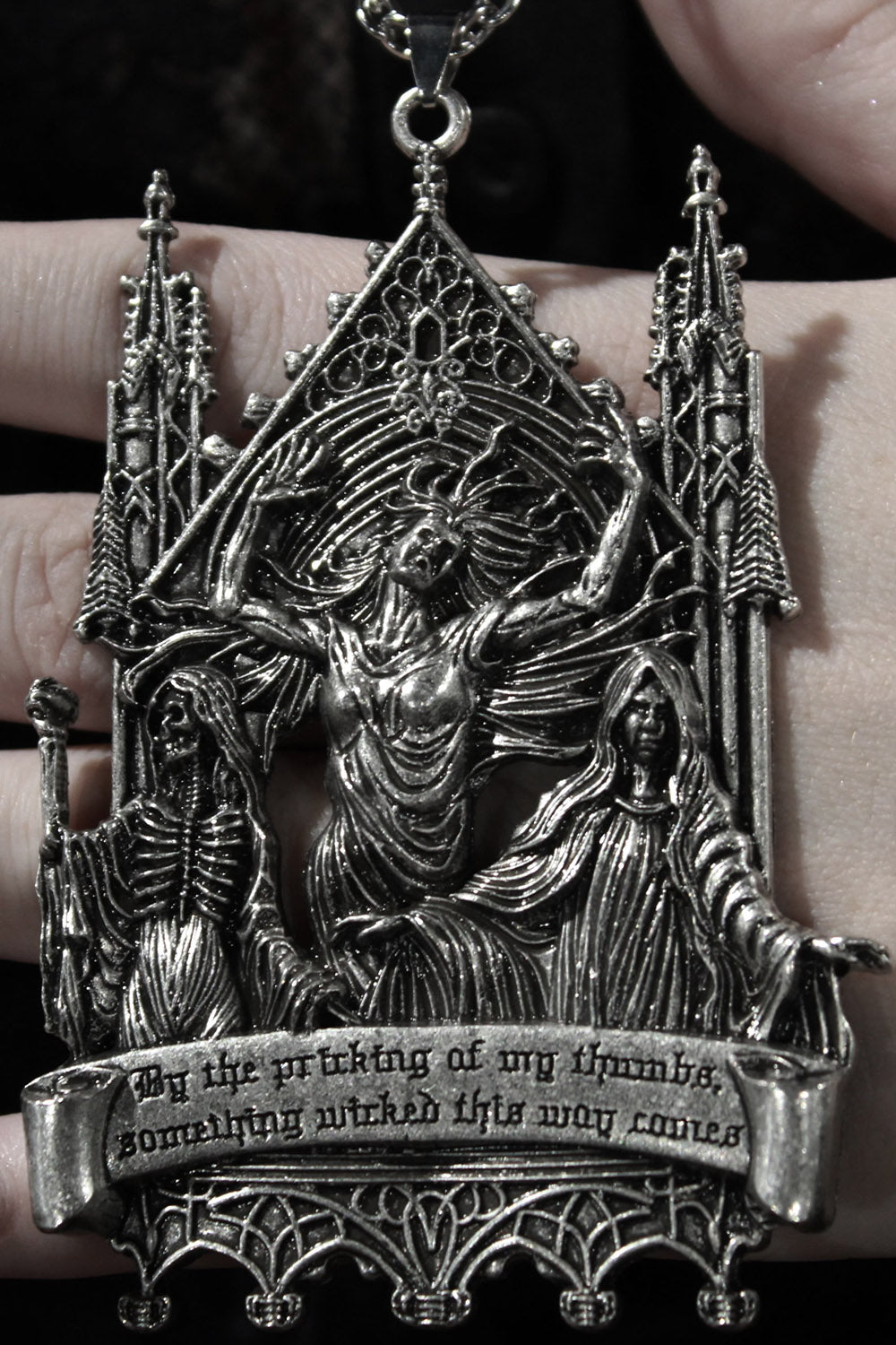 steampunk silver gothic necklace