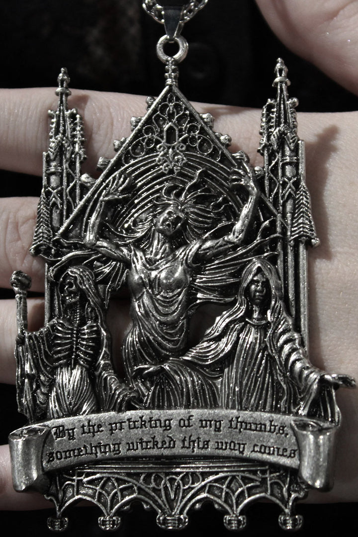 steampunk silver gothic necklace