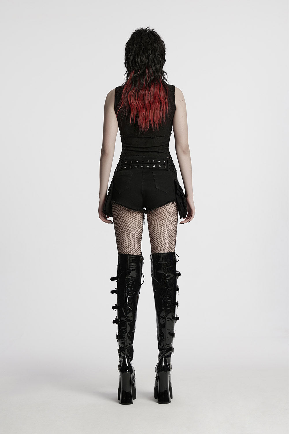 distressed shorts with holster bag