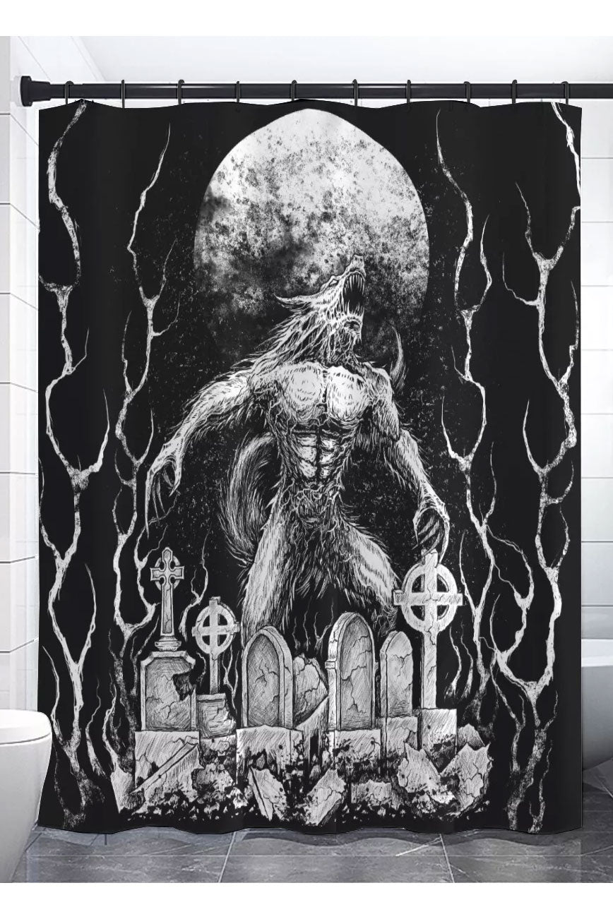 Howl at the Moon Werewolf Shower Curtain - housewares - VampireFreaks - VampireFreaks