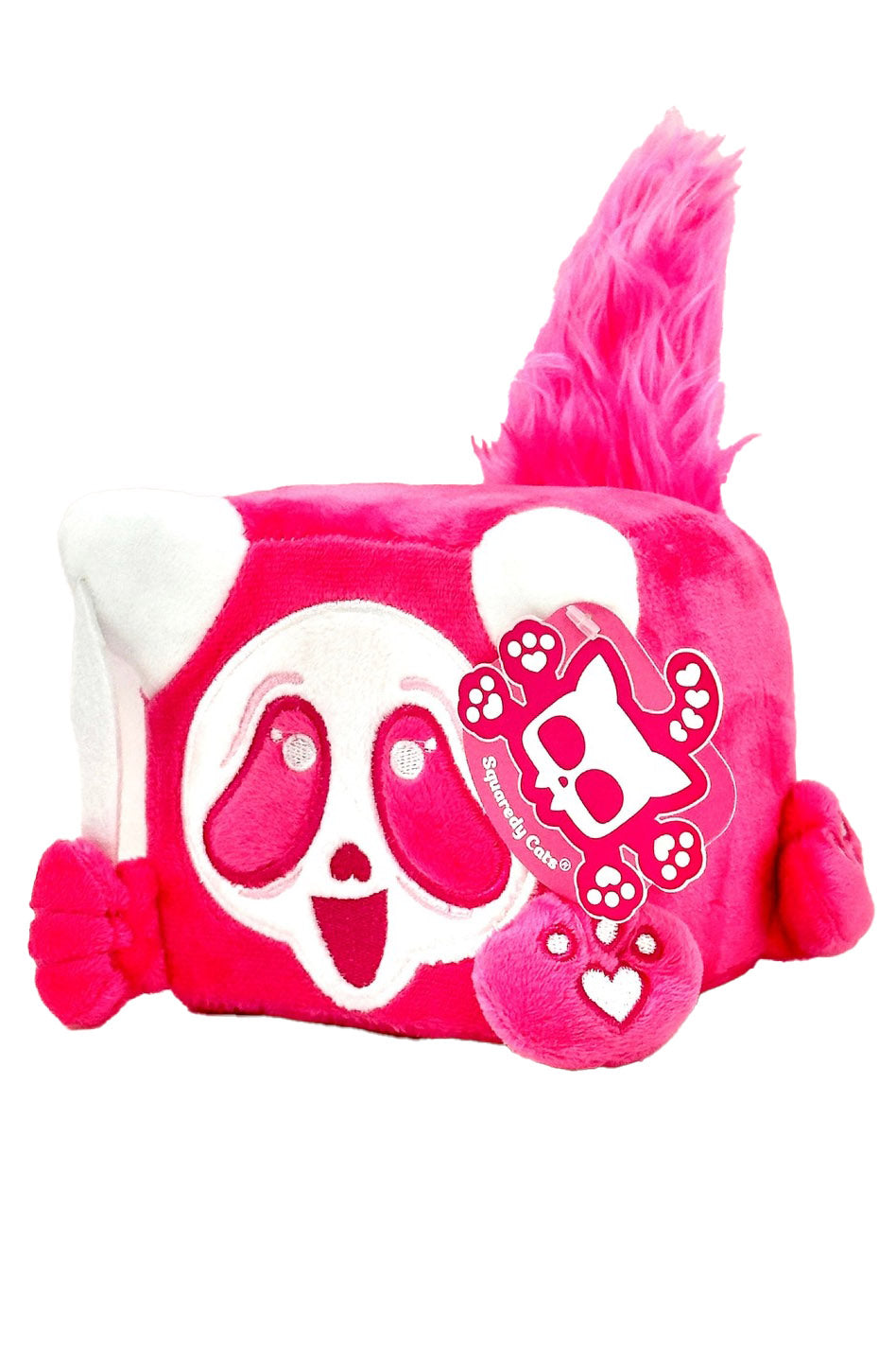 kawaii pink and white cat plushie stuffed animal