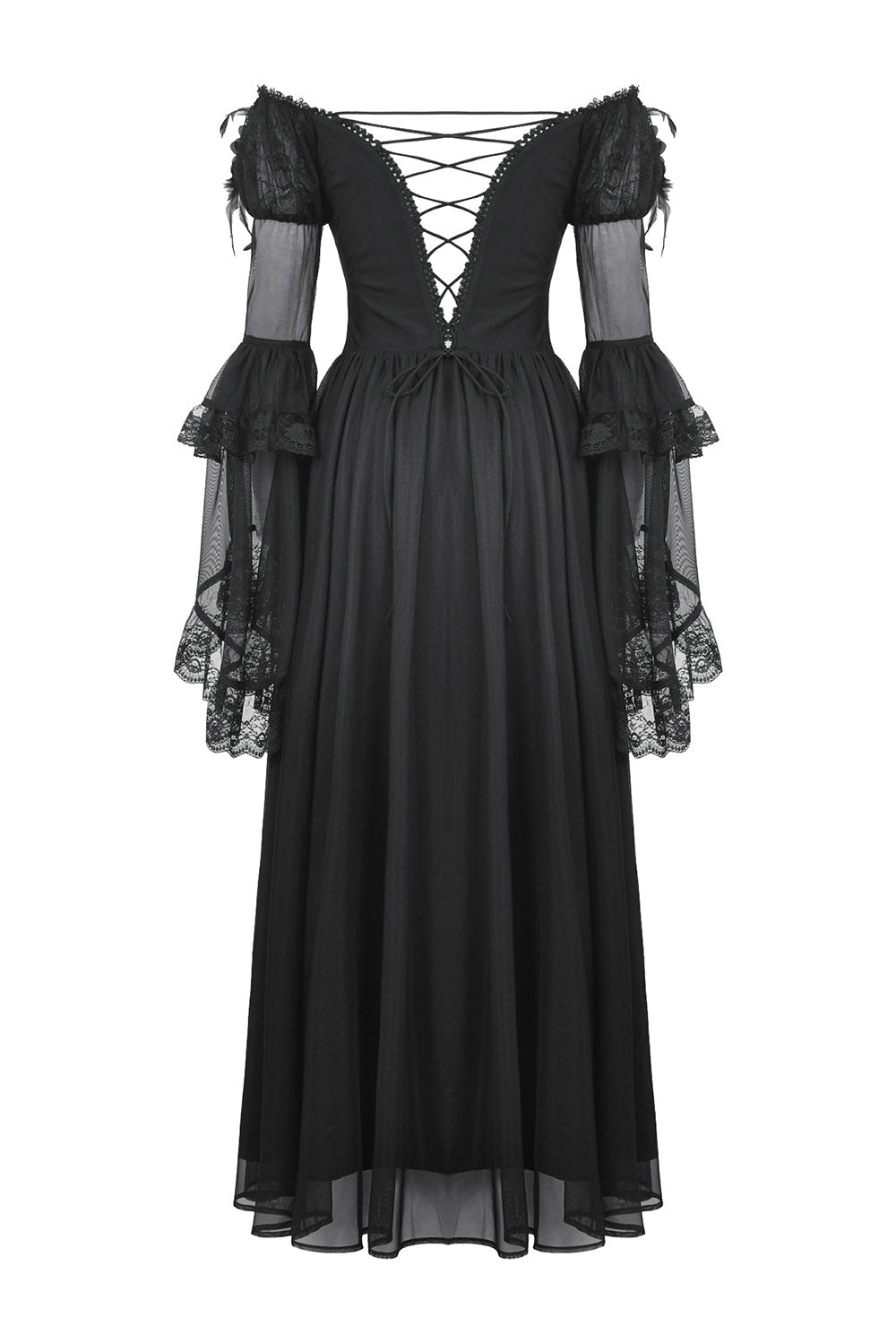 womens romantic goth off-shoulder dress