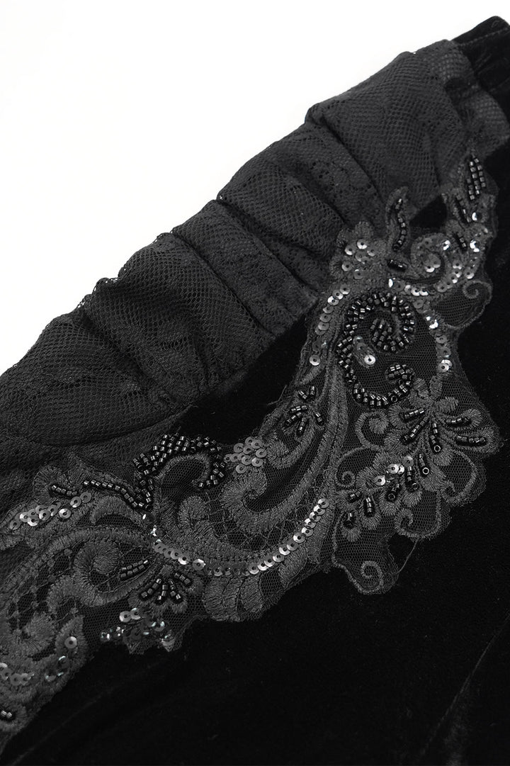 gothic beaded sequin flares