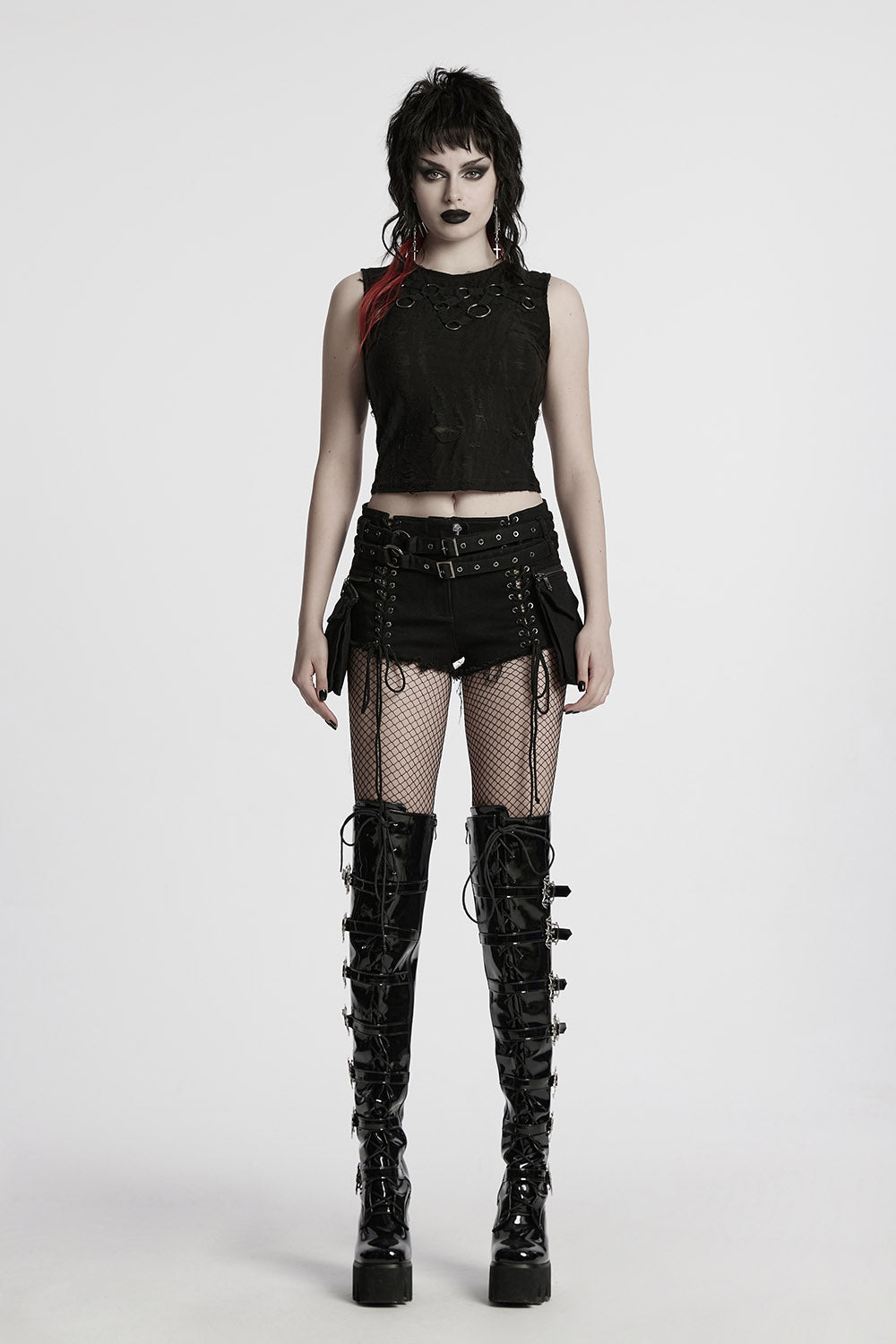gothic hot shorts with holster bag