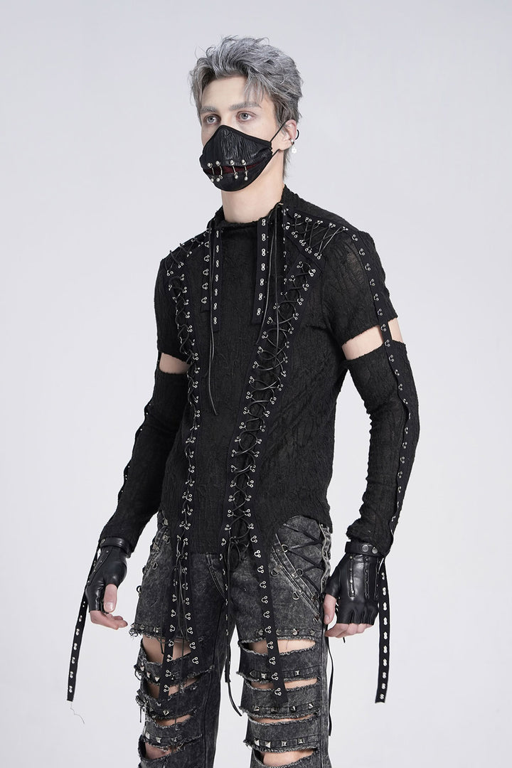 mens tattered cyberpunk shirt