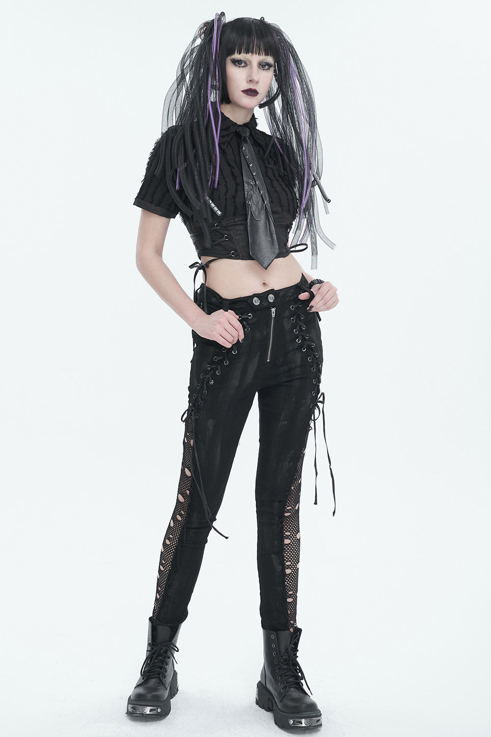 black goth necktie