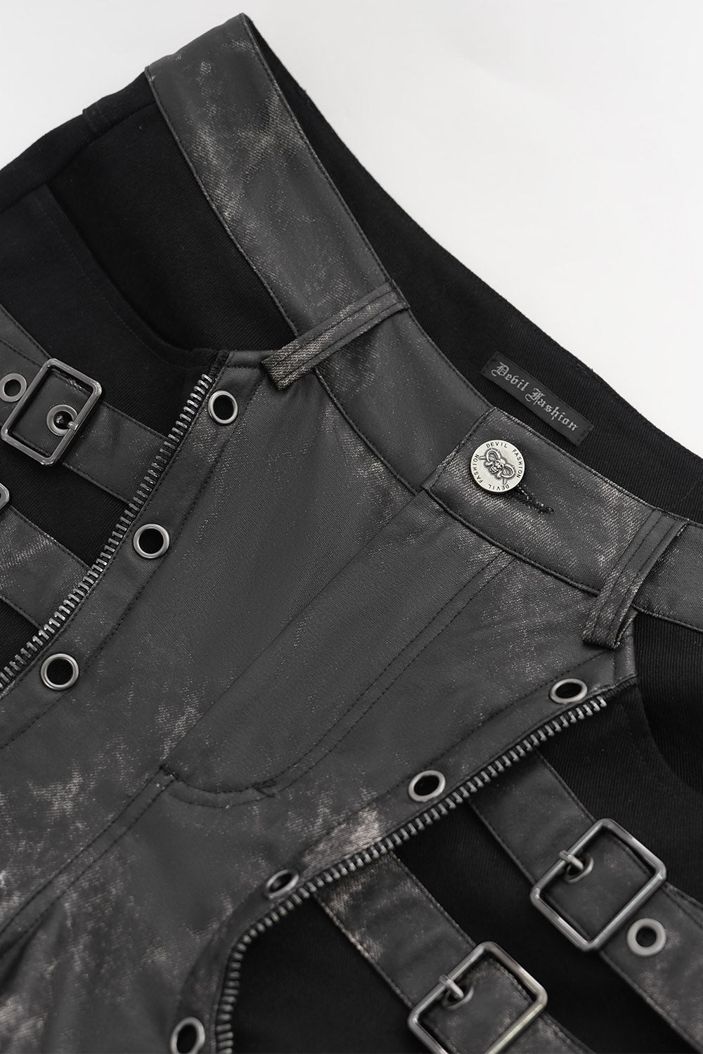 buckled vegan leather grunge goth jeans