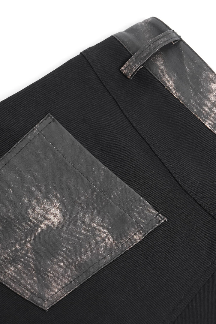 buckled rugged goth vegan leather jeans