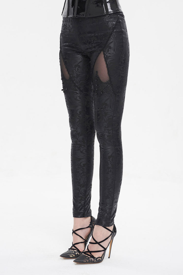 black mesh leggings