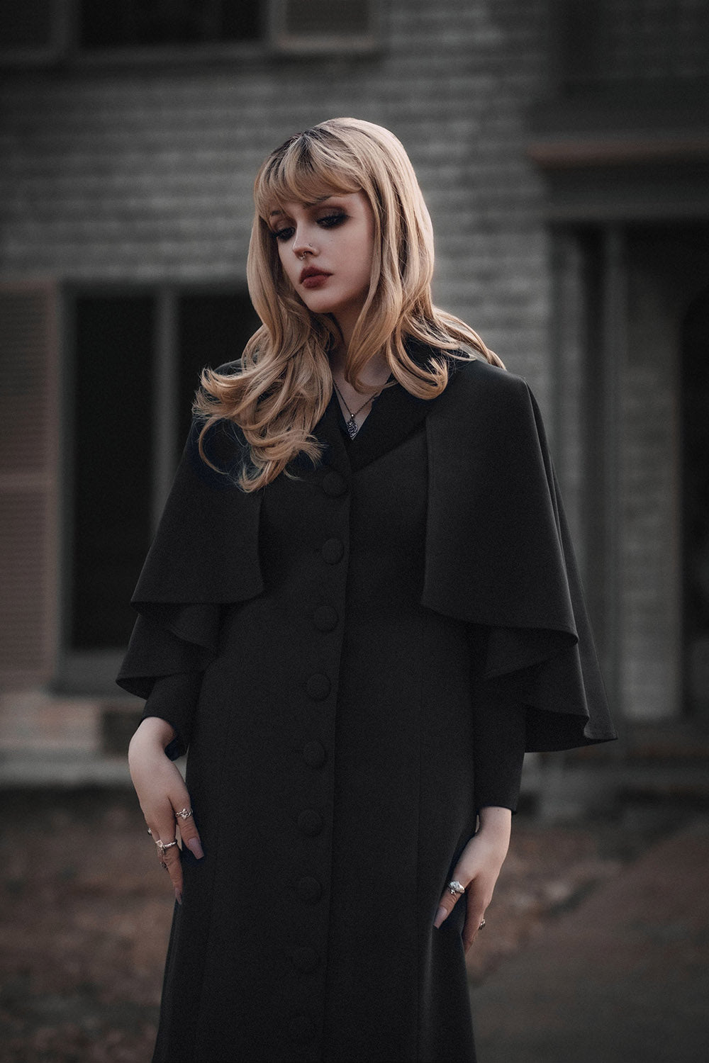 winter goth cape