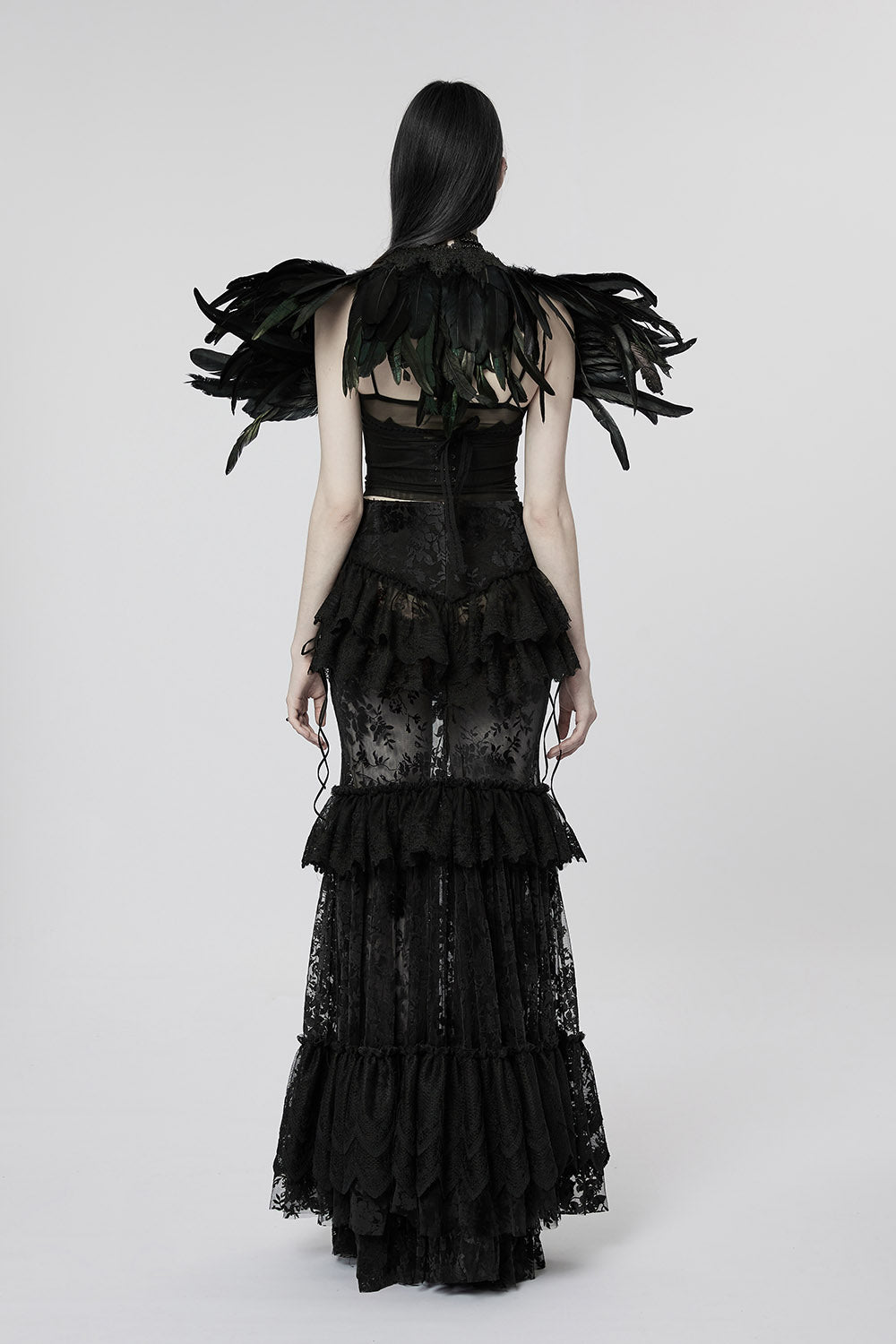 maxi gothic morticia skirt