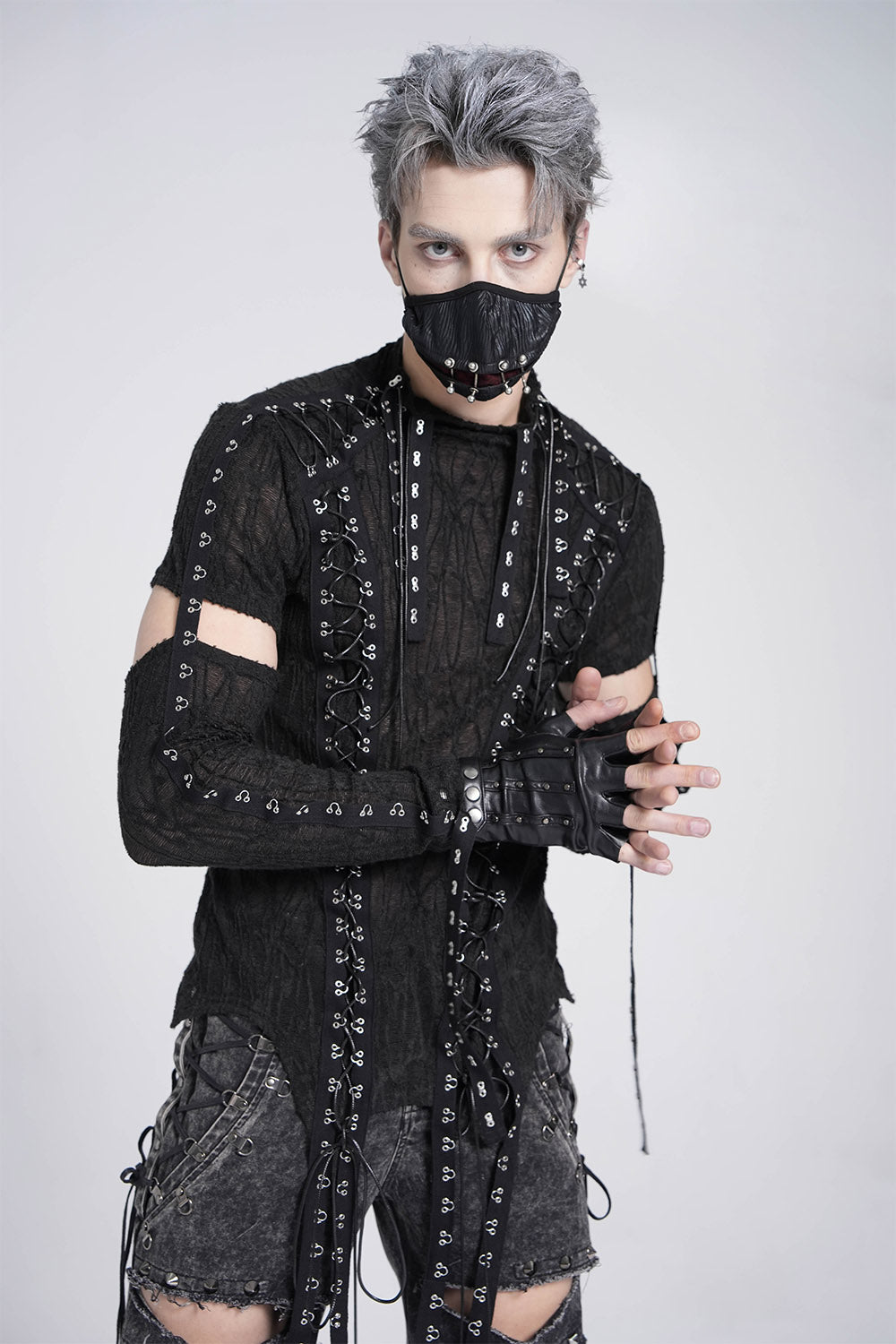 mens goth clubbing shirt