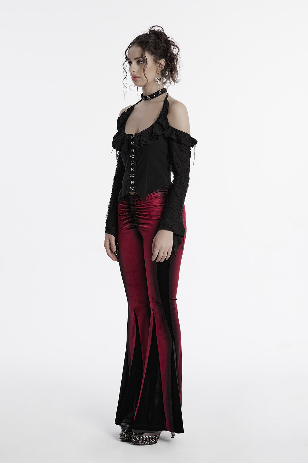 flared long sleeve gothic top