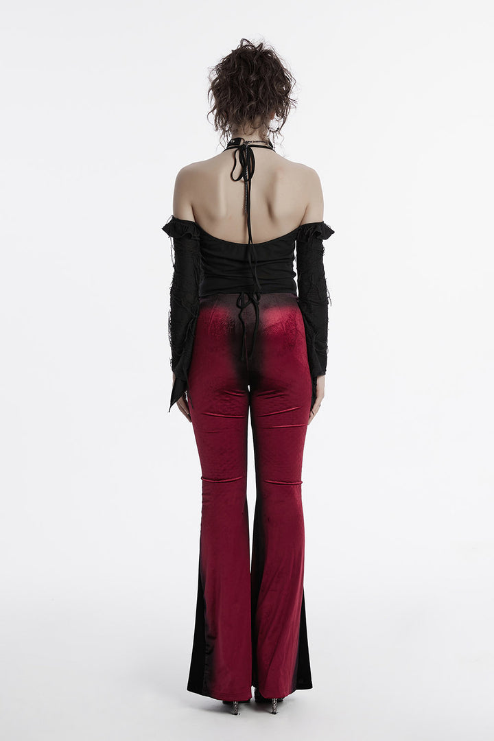 ruffled off the shoulder goth halter top