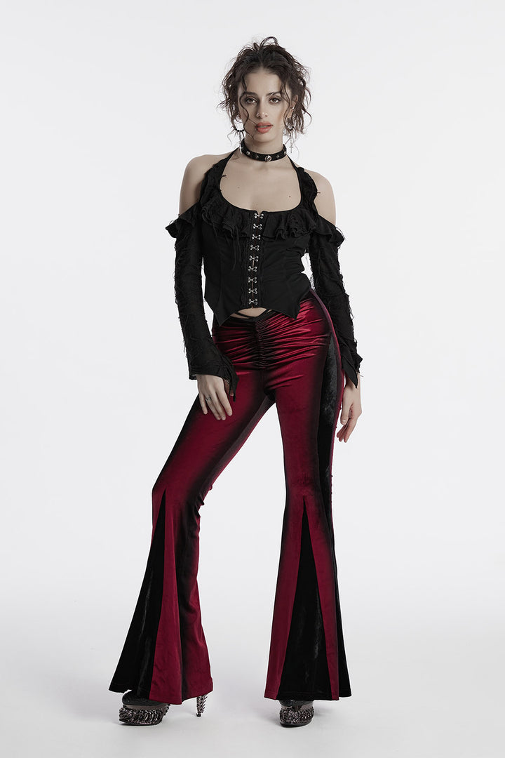 distressed long sleeve gothic top