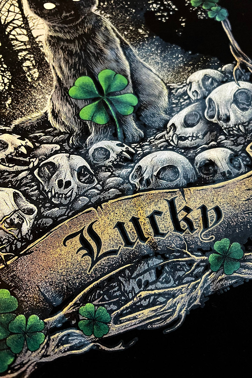 gothic st. patrick's day black t-shirt