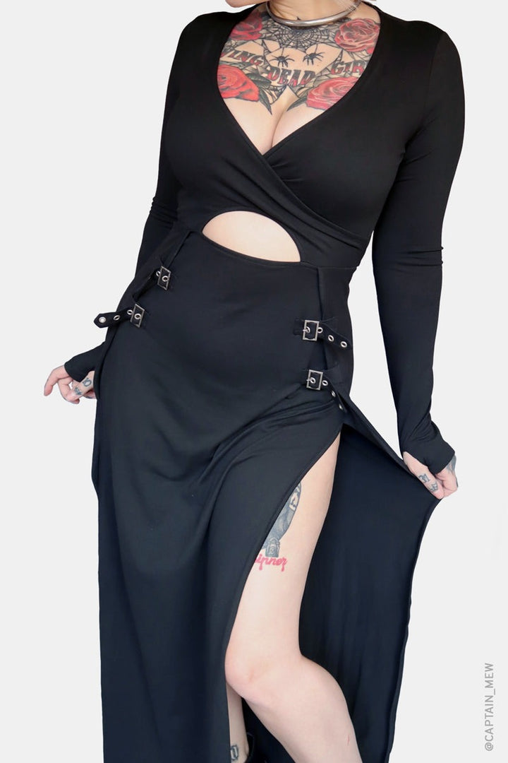 wrap around gothic dress