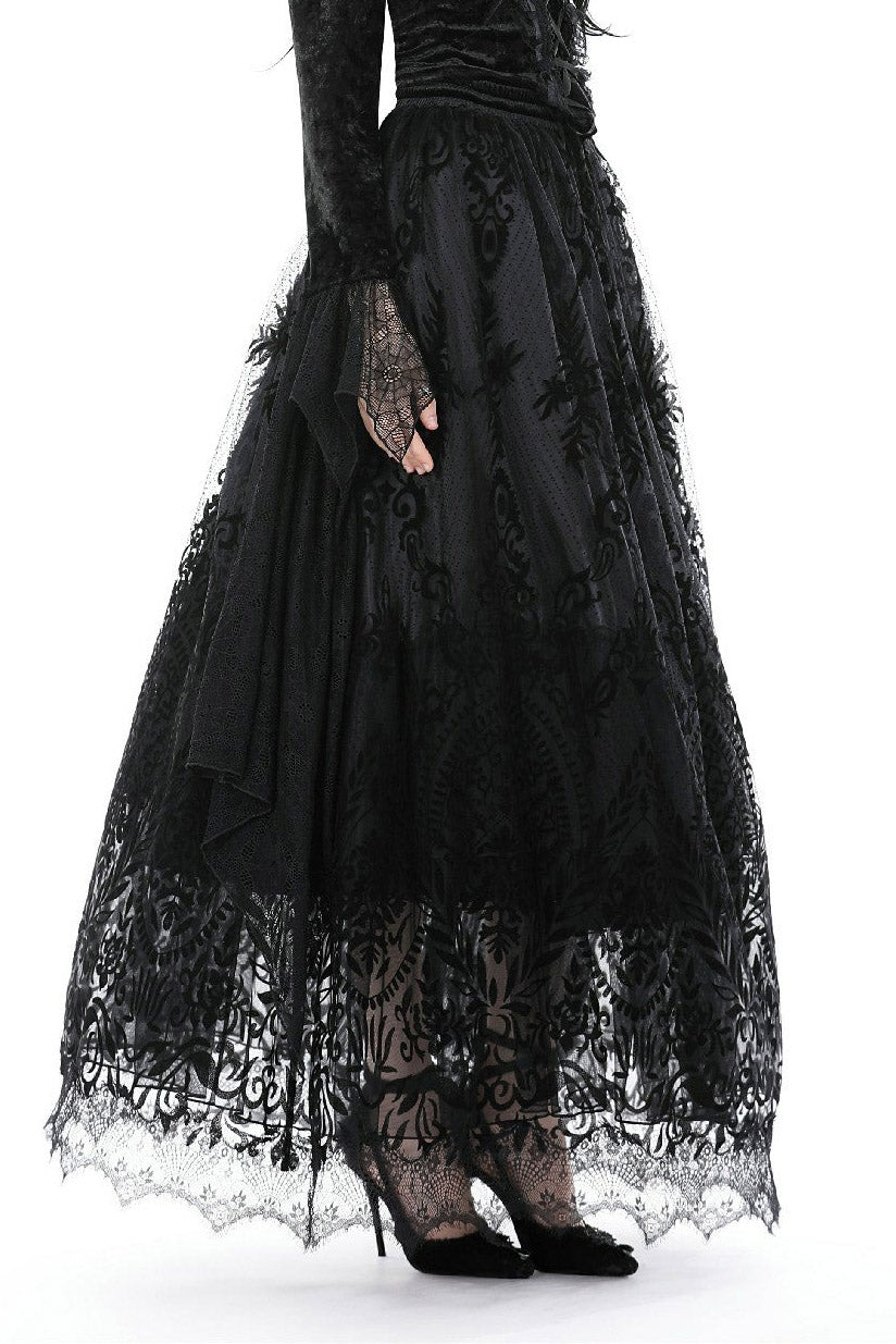 highwaisted long black maxi skirt