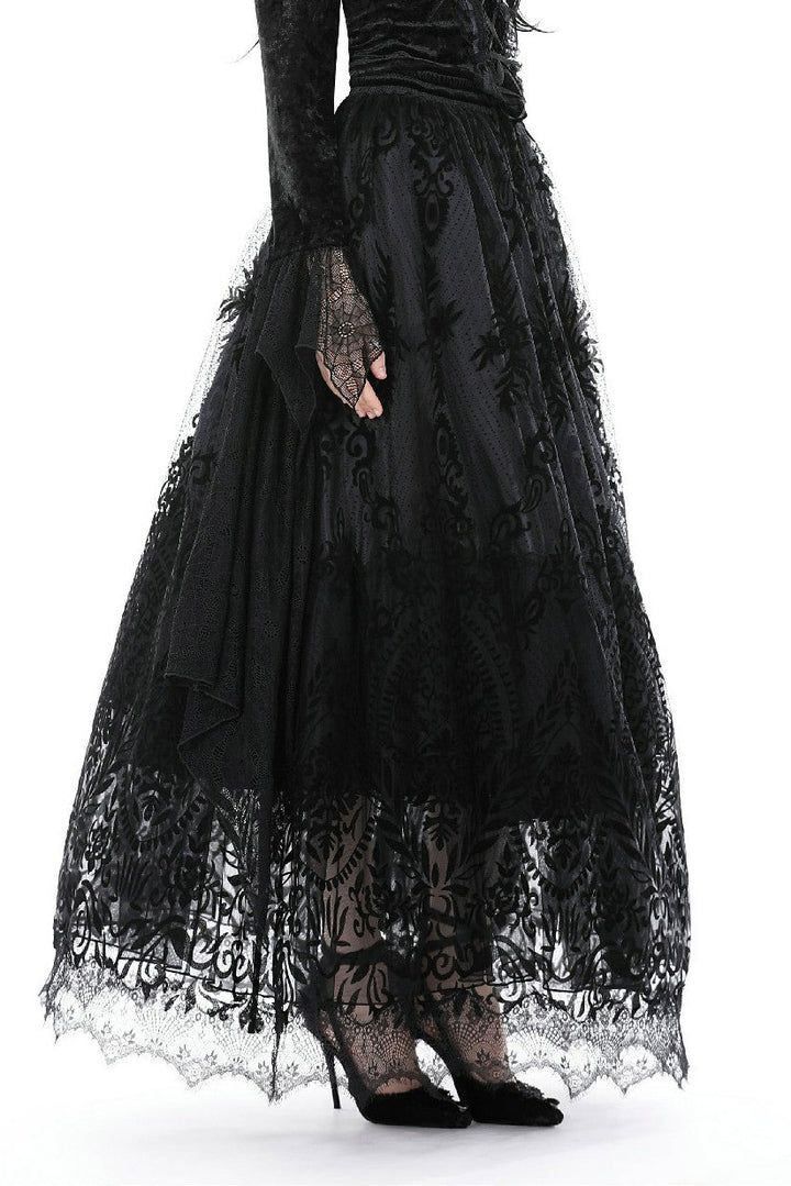 highwaisted long black maxi skirt