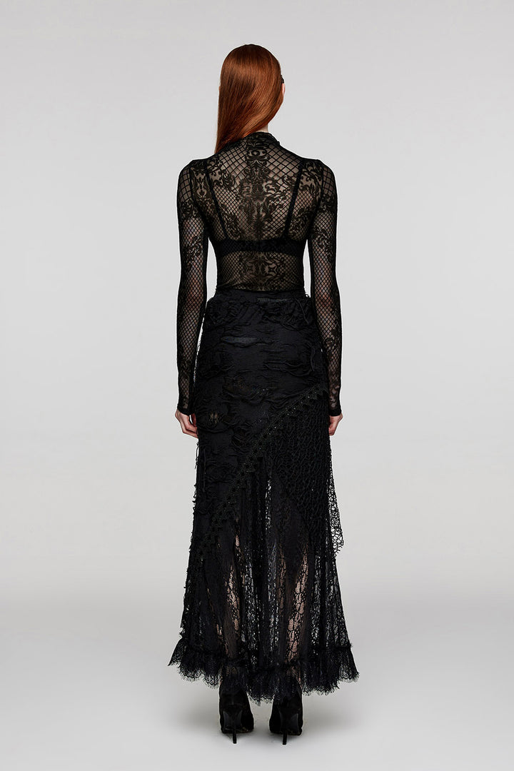 womens romantic goth long skirt