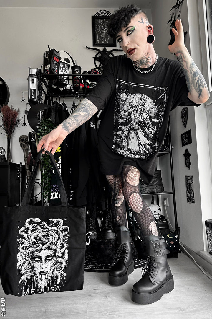 VampireFreaks Reißverschluss-Einkaufstasche