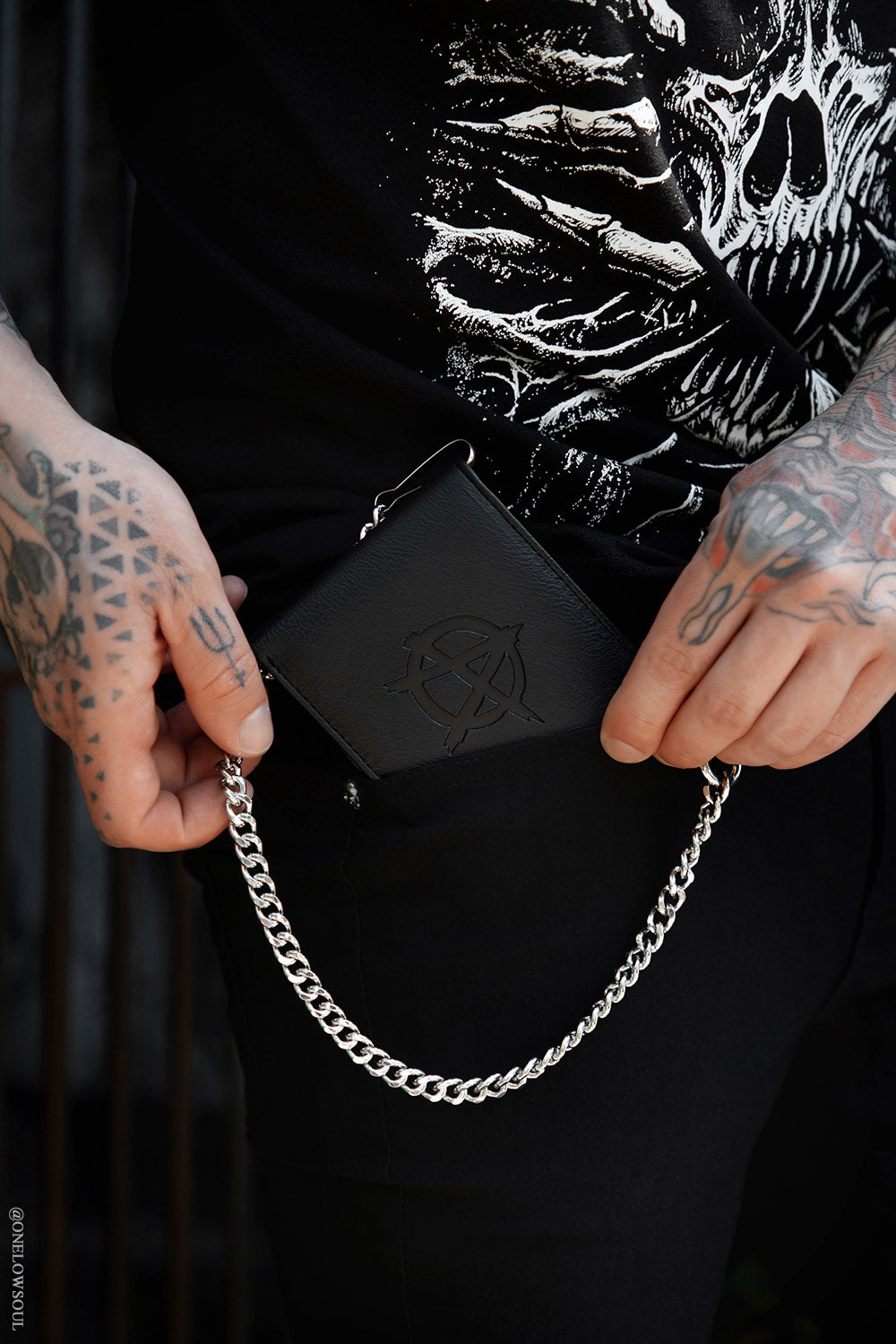 mens square gothic wallet