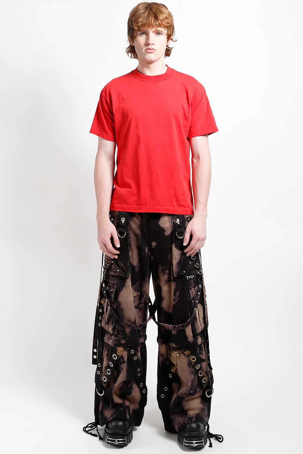 mens punk pierced pants
