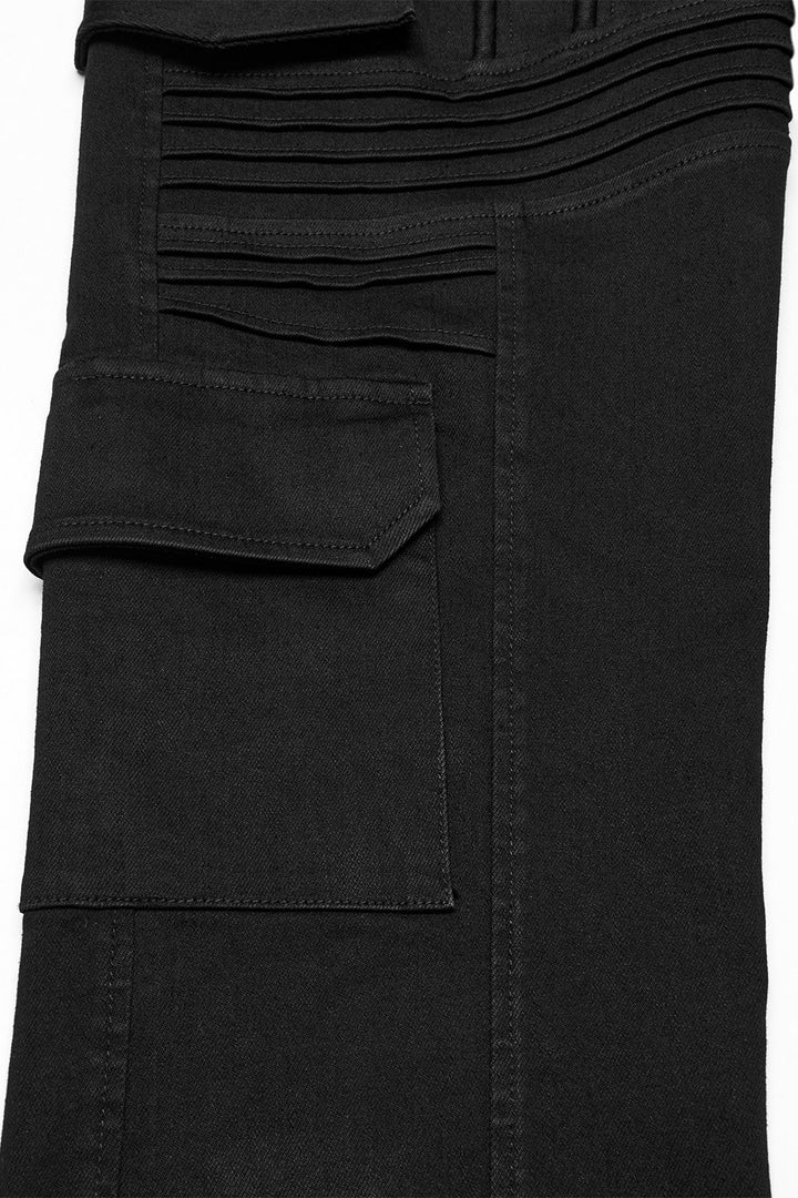 mens ribbed cargo pocket slim fit pants