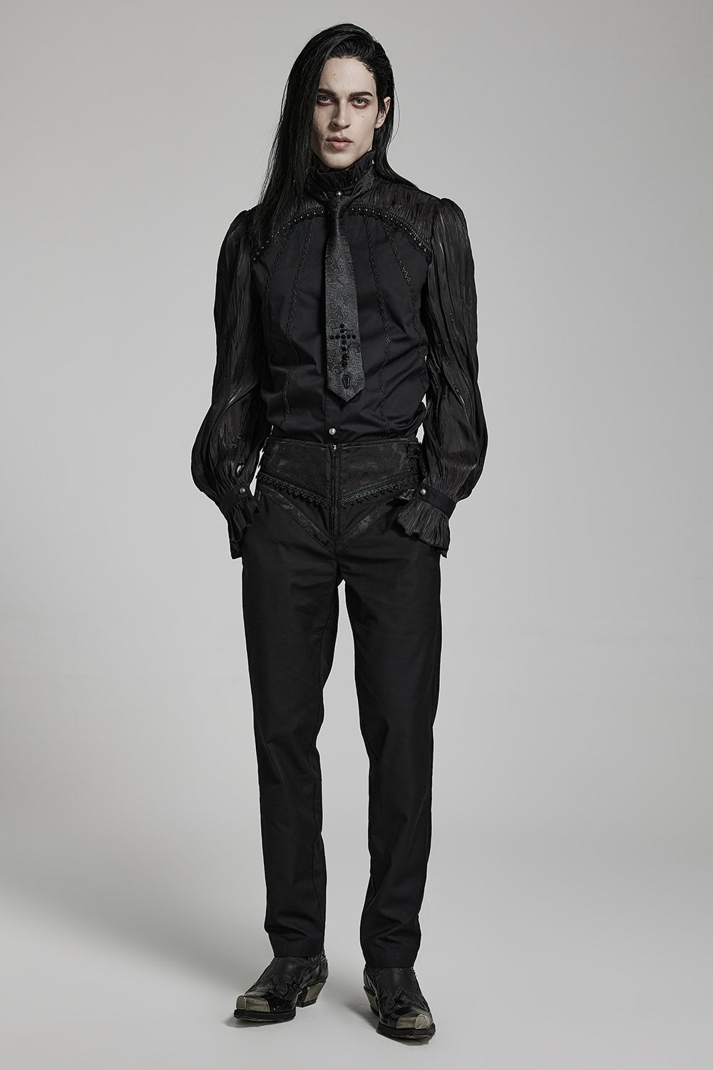 black mens gothic necktie