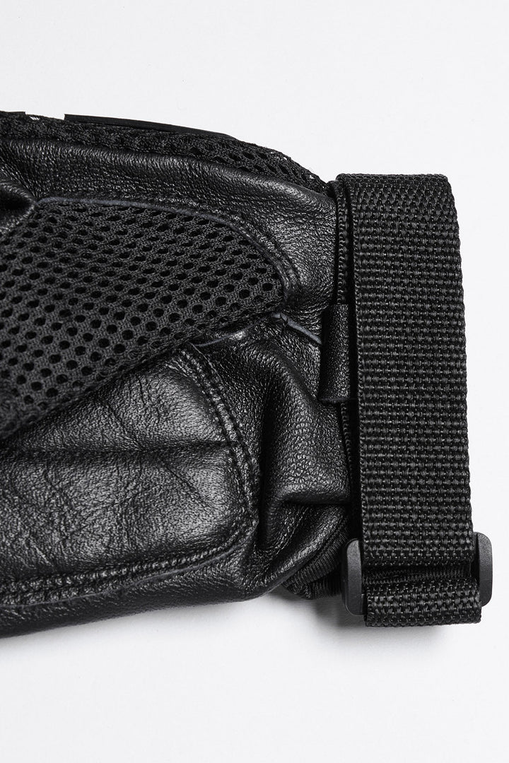 genuine leather mens goth gloves