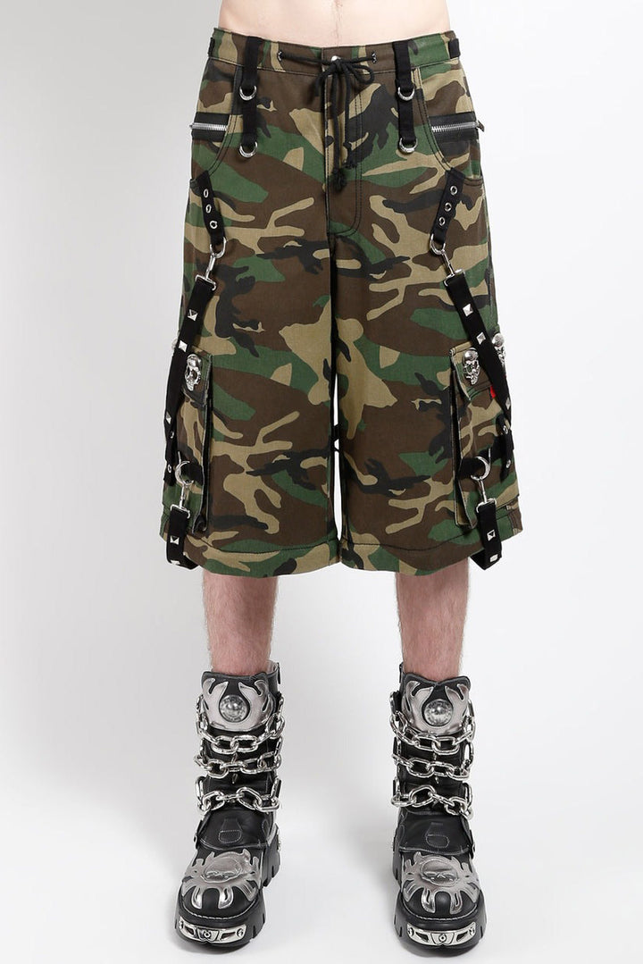 mens camouflage military goth shorts