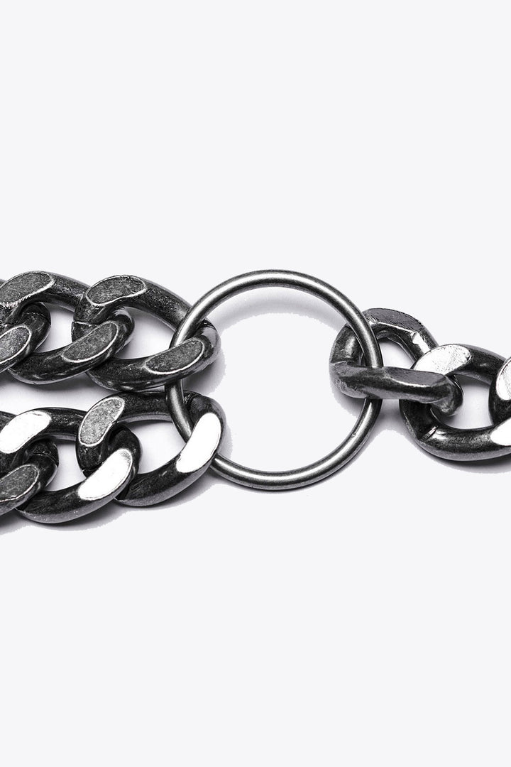 studded o-ring apocalyptic mens chain chest harness