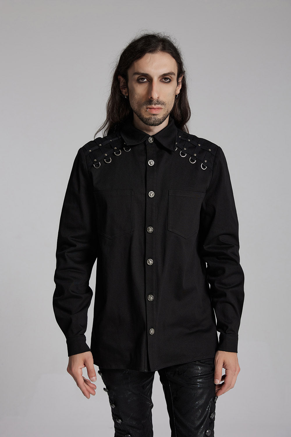 mens goth button up shirt