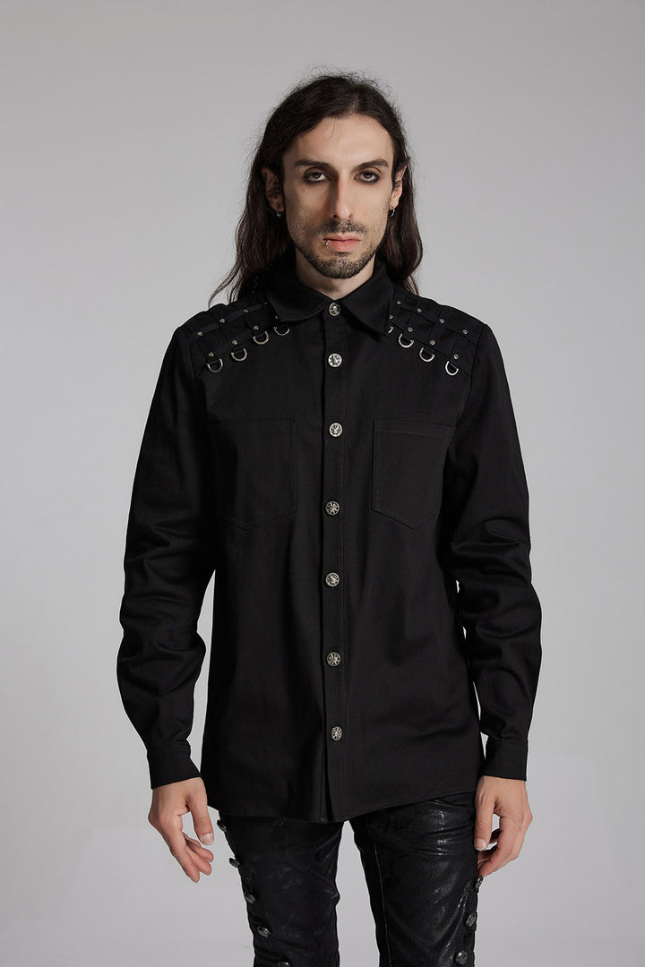 mens goth button up shirt